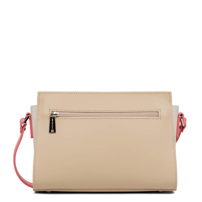 crossbody bag - smooth #couleur_beige-ecru-rose-fonc