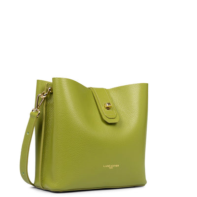 small bucket bag - foulonné double #couleur_olive-in-cleri