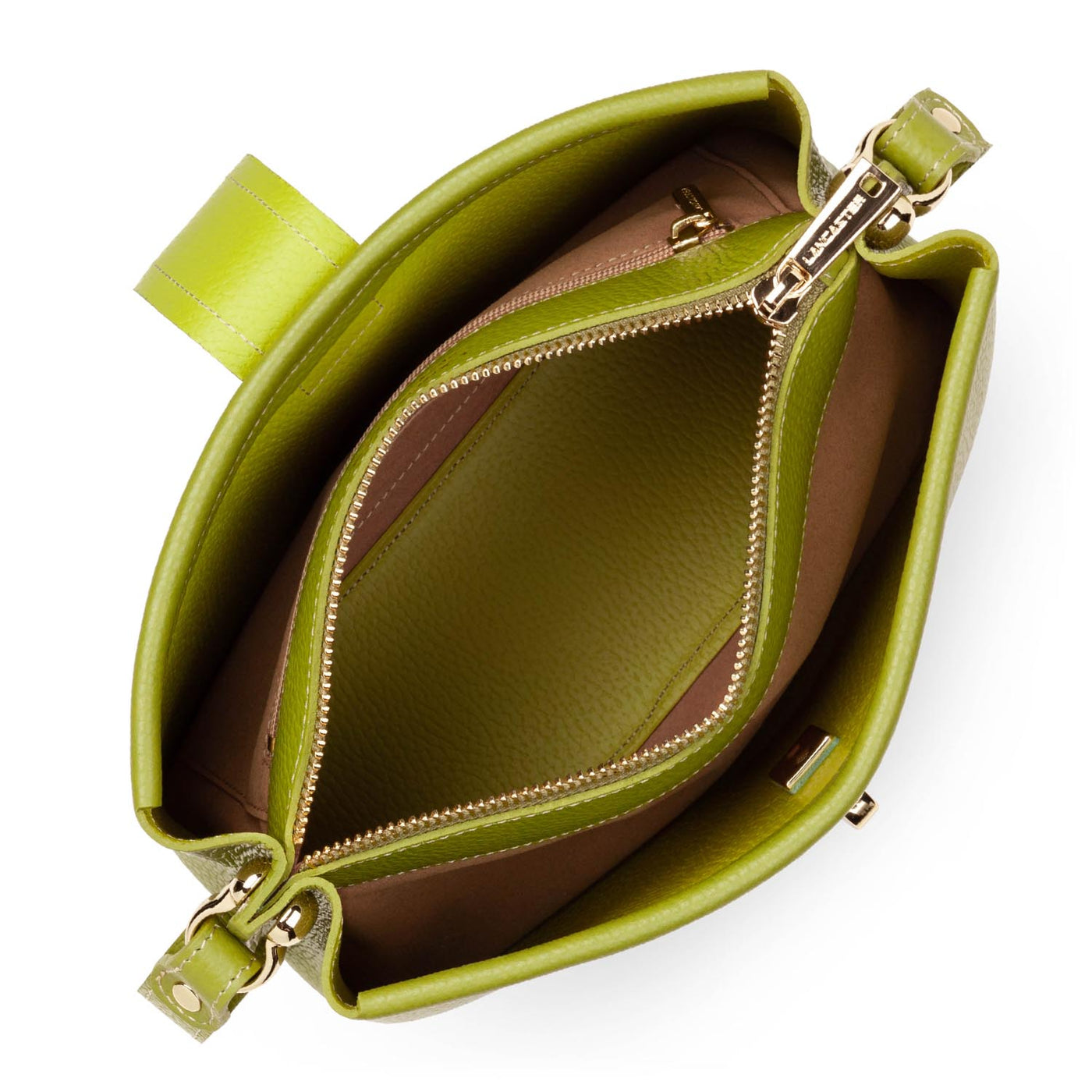 crossbody bag - foulonné double #couleur_olive-in-cleri