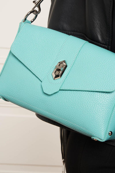 small crossbody bag - foulonné double #couleur_lagon-in-ecru