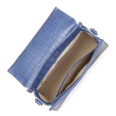 small handbag - exotic trinity #couleur_bleu-croco