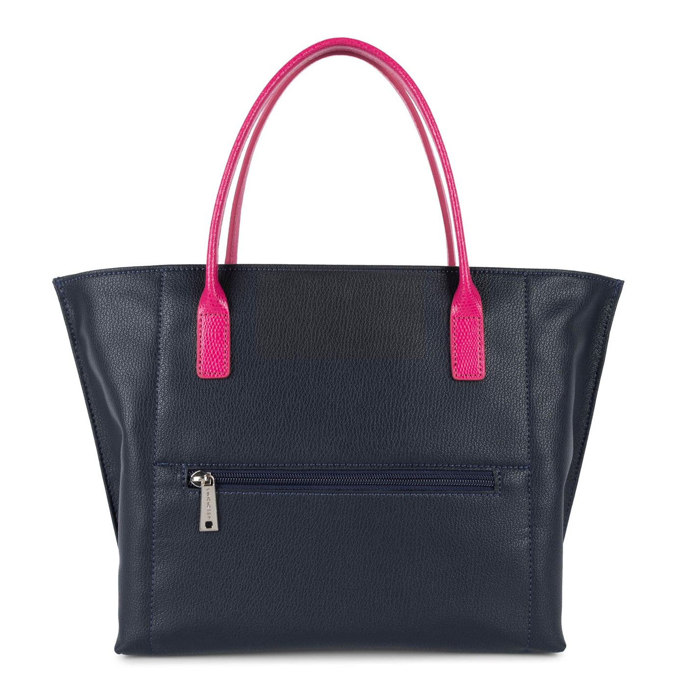 m handbag - maya #couleur_bleu-fonc-gris-argent-fuxia