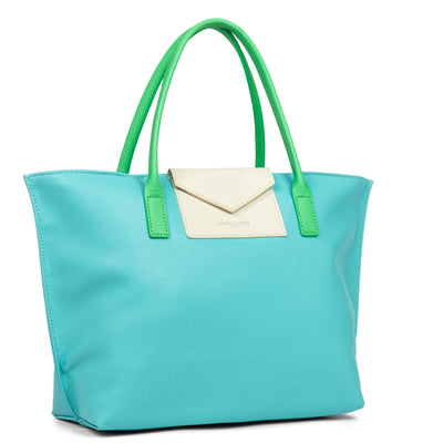 m handbag - maya #couleur_lagon-ivoire-vert-eco