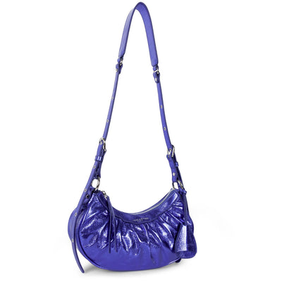 small half moon bag - rétro chouchou #couleur_bleu-nacr