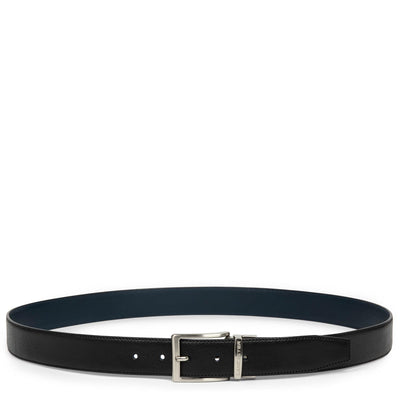belt - ceinture cuir lisse homme #couleur_noir-bleu