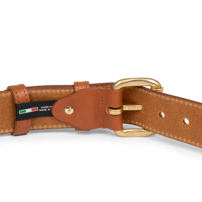 belt - ceinture cuir lisse femme #couleur_camel