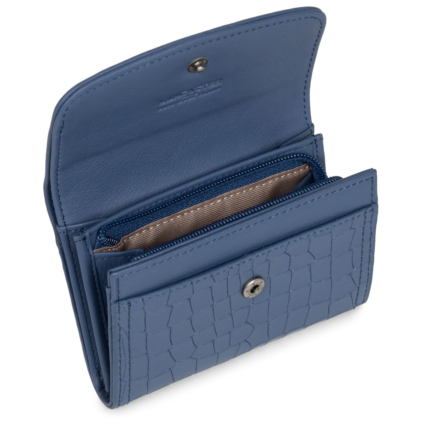 wallet - soft vintage nova #couleur_bleu-saphir-croco
