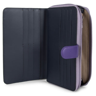 back to back organizer wallet - smooth #couleur_bleu-fonc-mauve-violet