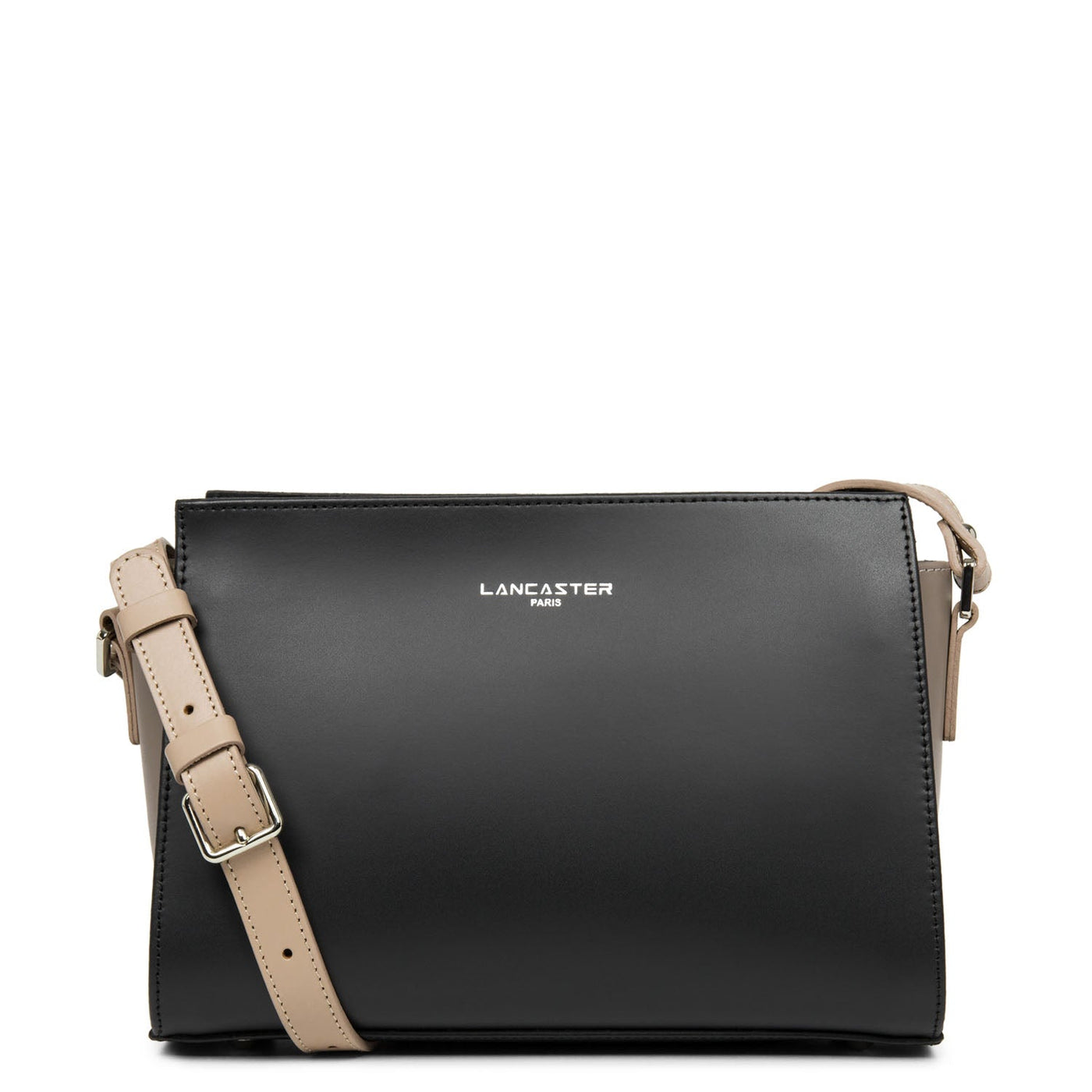 crossbody bag - smooth #couleur_noir-taupe-nude-fonce