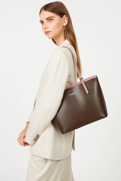 m tote bag - smooth #couleur_marron-rose-antic-nude