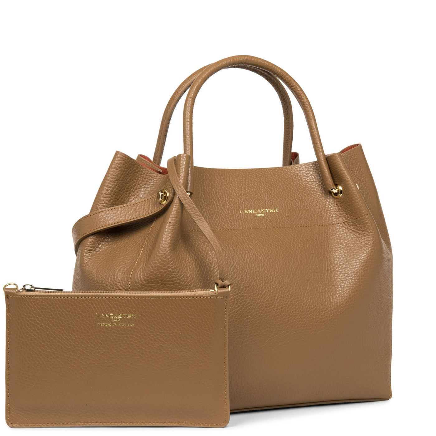 tote bag - foulonné double #couleur_camel-in-potiron