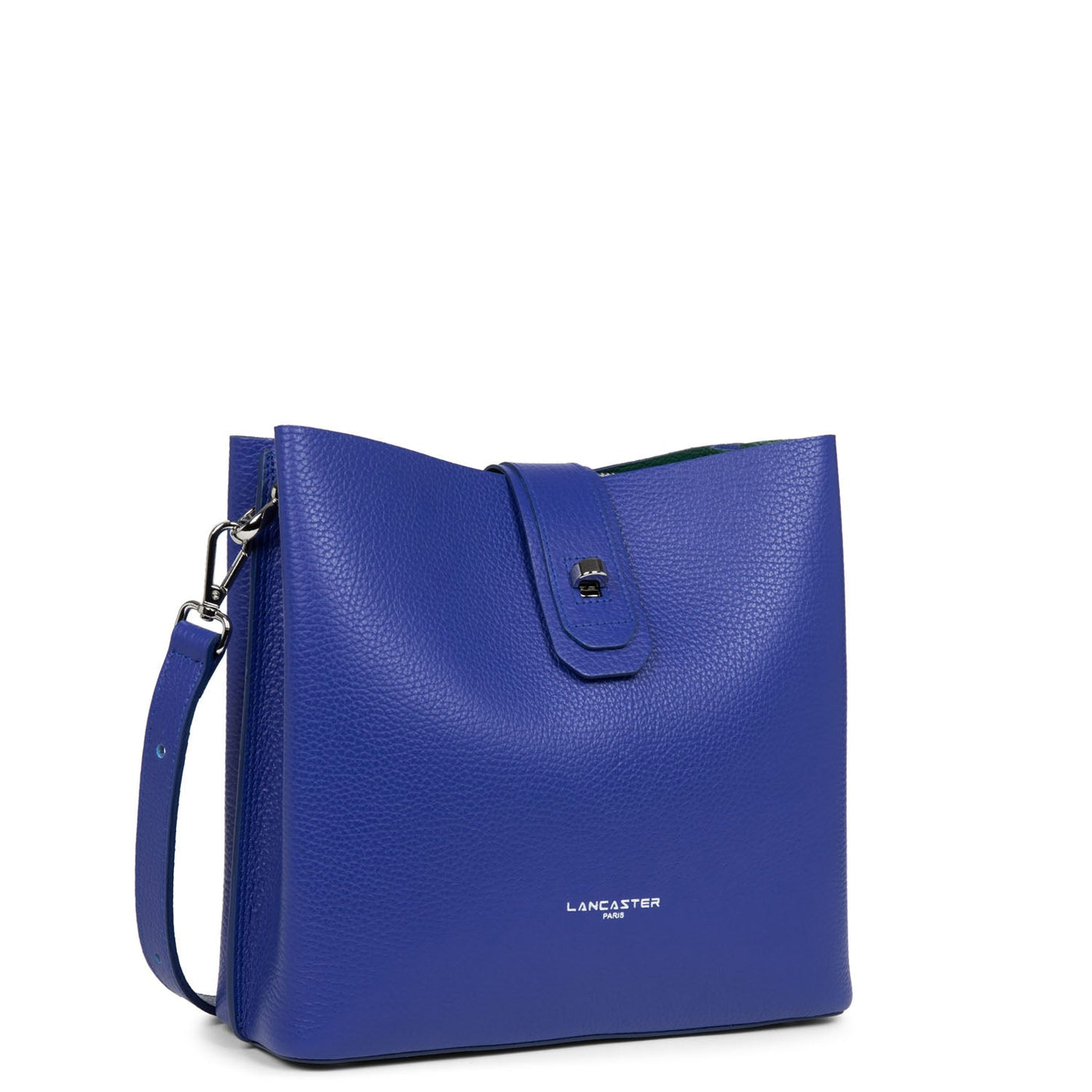 small bucket bag - foulonné double #couleur_bleu-lectrique-in-vert