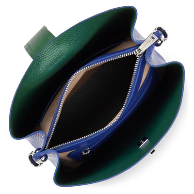 small bucket bag - foulonné double #couleur_bleu-lectrique-in-vert