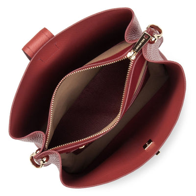small bucket bag - foulonné double #couleur_carmin-in-blush