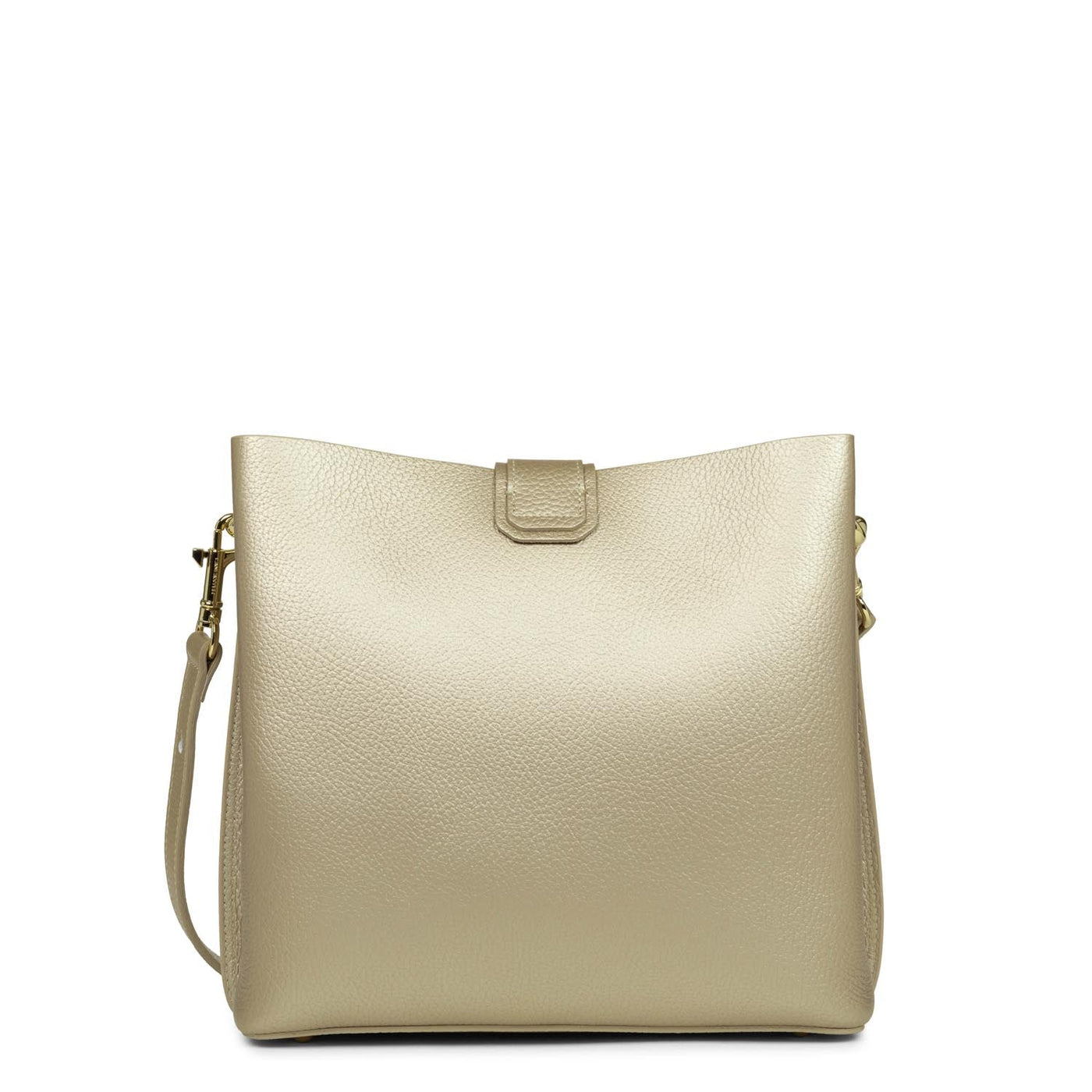 small bucket bag - foulonné double #couleur_champagne-in-nude