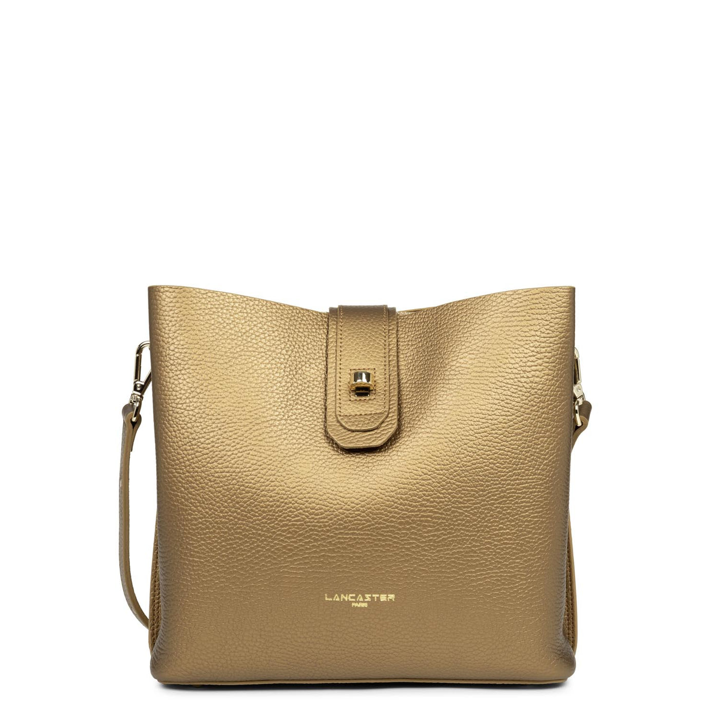 small bucket bag - foulonné double #couleur_gold-antic-in-naturel