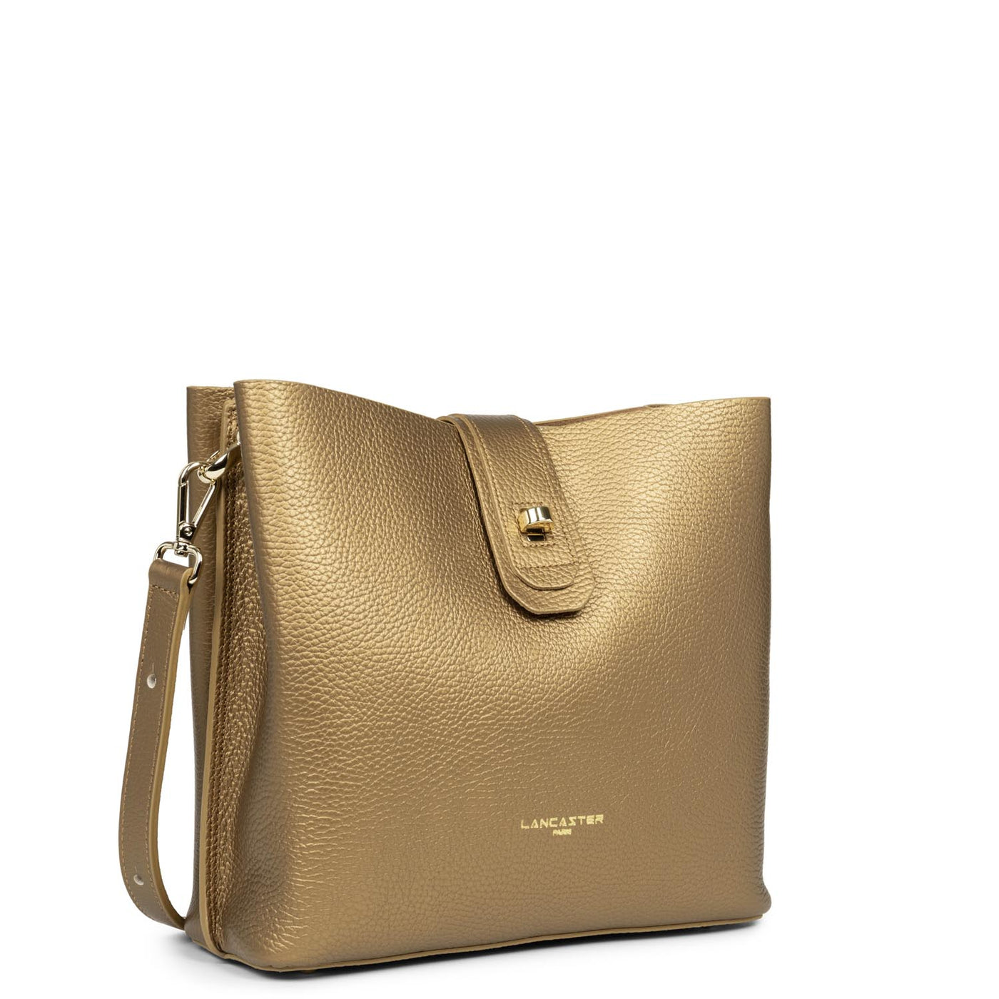 small bucket bag - foulonné double #couleur_gold-antic-in-naturel