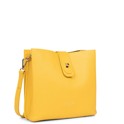 small bucket bag - foulonné double #couleur_jaune-in-or