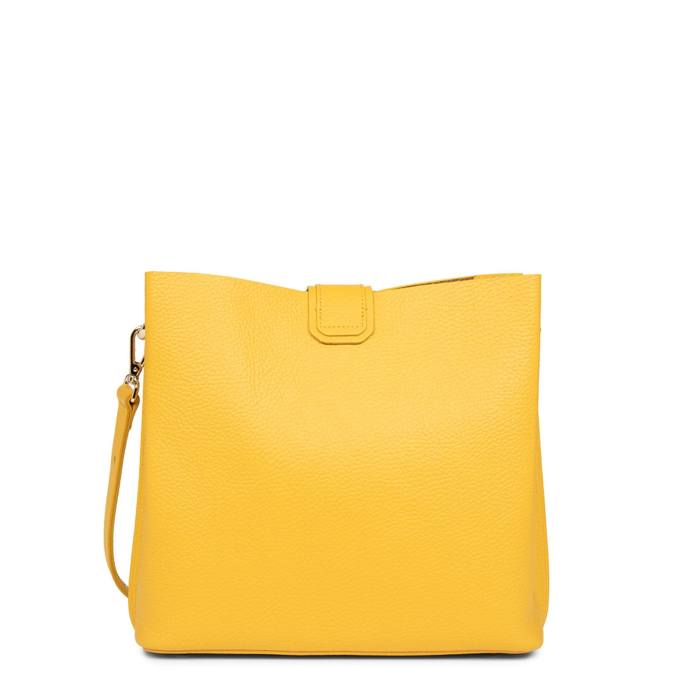 small bucket bag - foulonné double #couleur_jaune-in-or