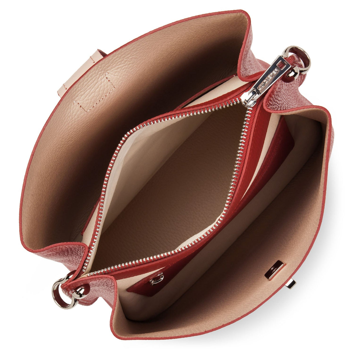 small bucket bag - foulonné double #couleur_rouge-in-poudre