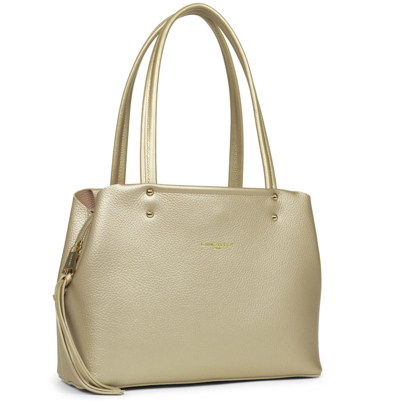 m tote bag - foulonné double #couleur_champagne-in-nude