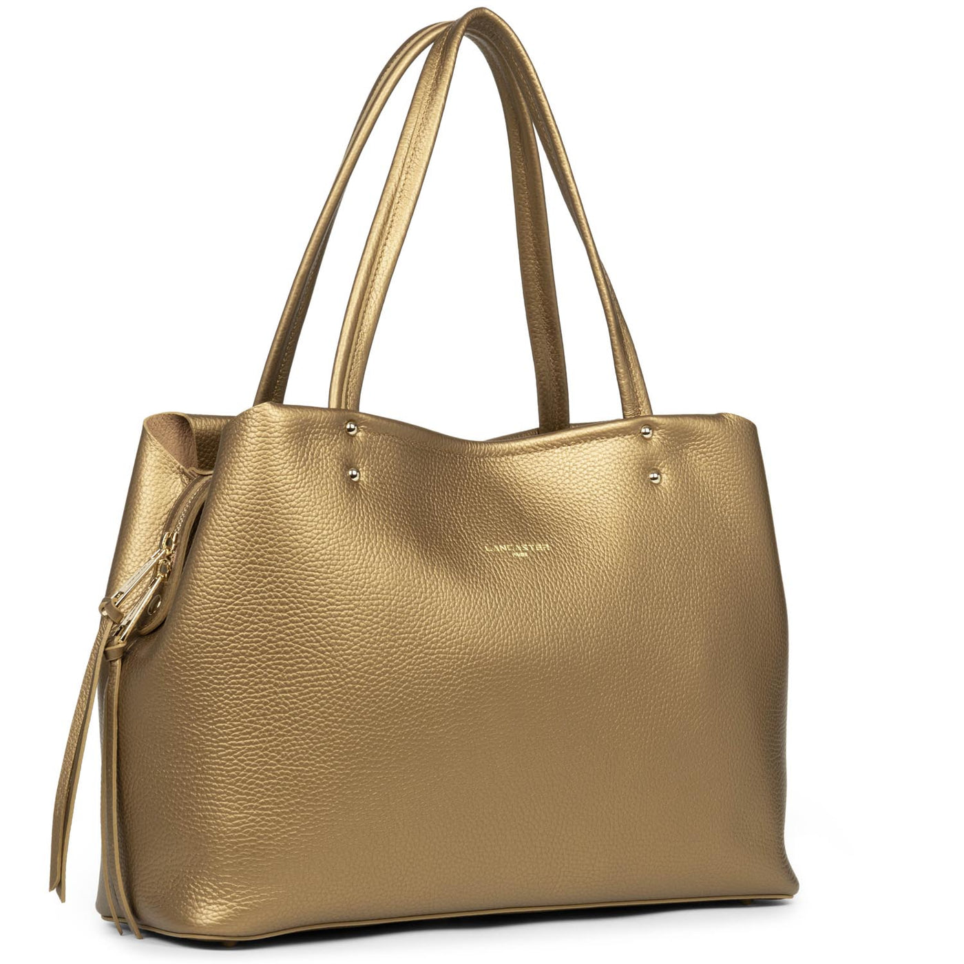 large tote bag - foulonné double #couleur_gold-antic-in-naturel