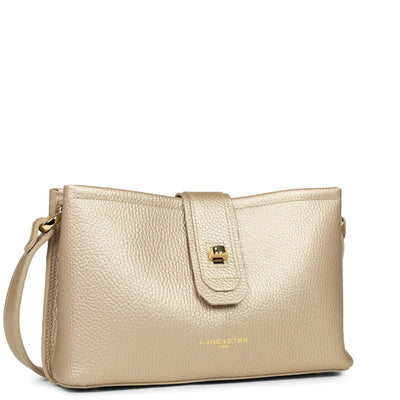 crossbody bag - foulonné double #couleur_champagne-in-nude