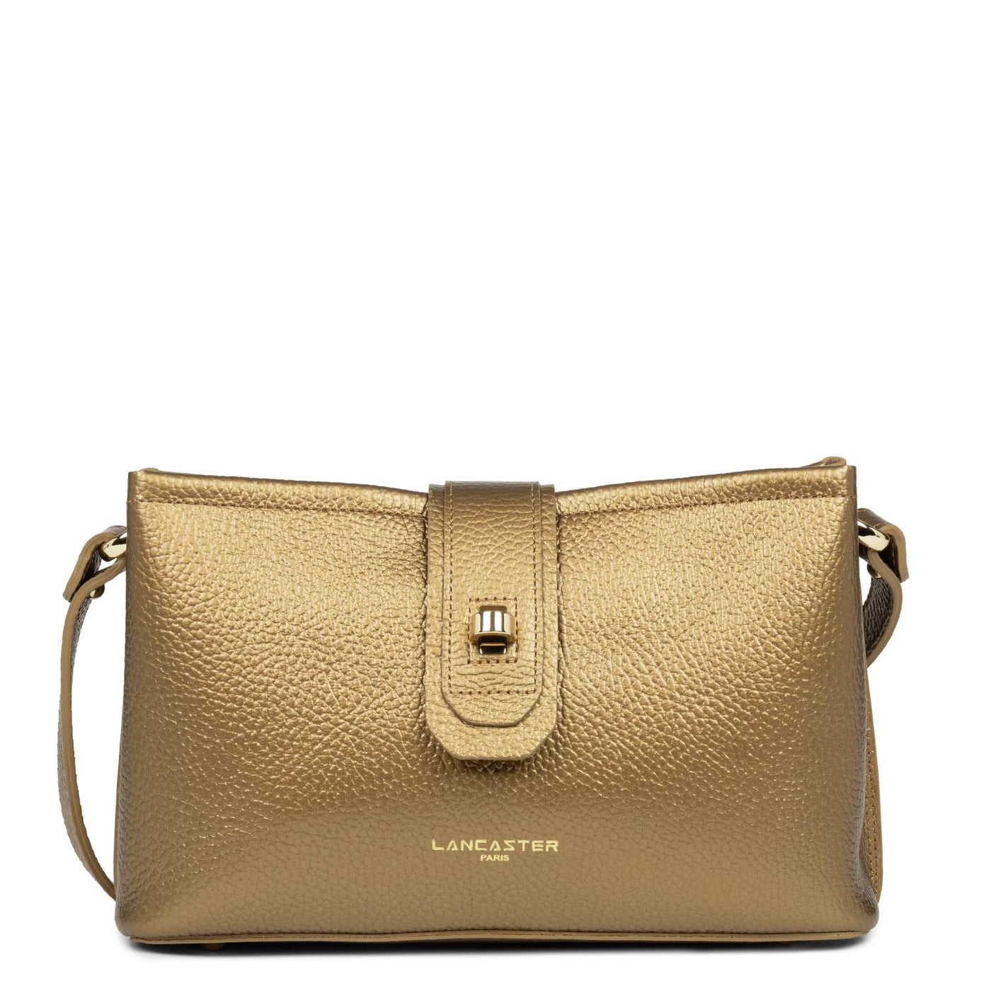 crossbody bag - foulonné double #couleur_gold-antic-in-naturel