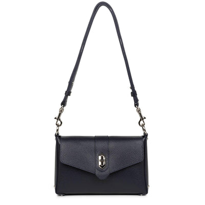 small crossbody bag - foulonné double #couleur_bleu-fonc-in-argent