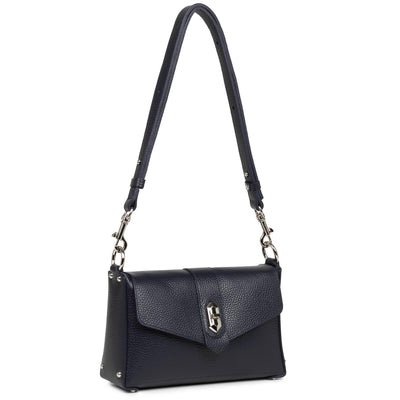 small crossbody bag - foulonné double #couleur_bleu-fonc-in-argent