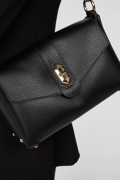 small crossbody bag - foulonné double #couleur_noir-in-nude