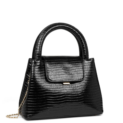 handbag - carla #couleur_noir-lzard
