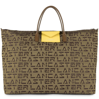 weekender bag - logo kba #couleur_marron-vison-jaune