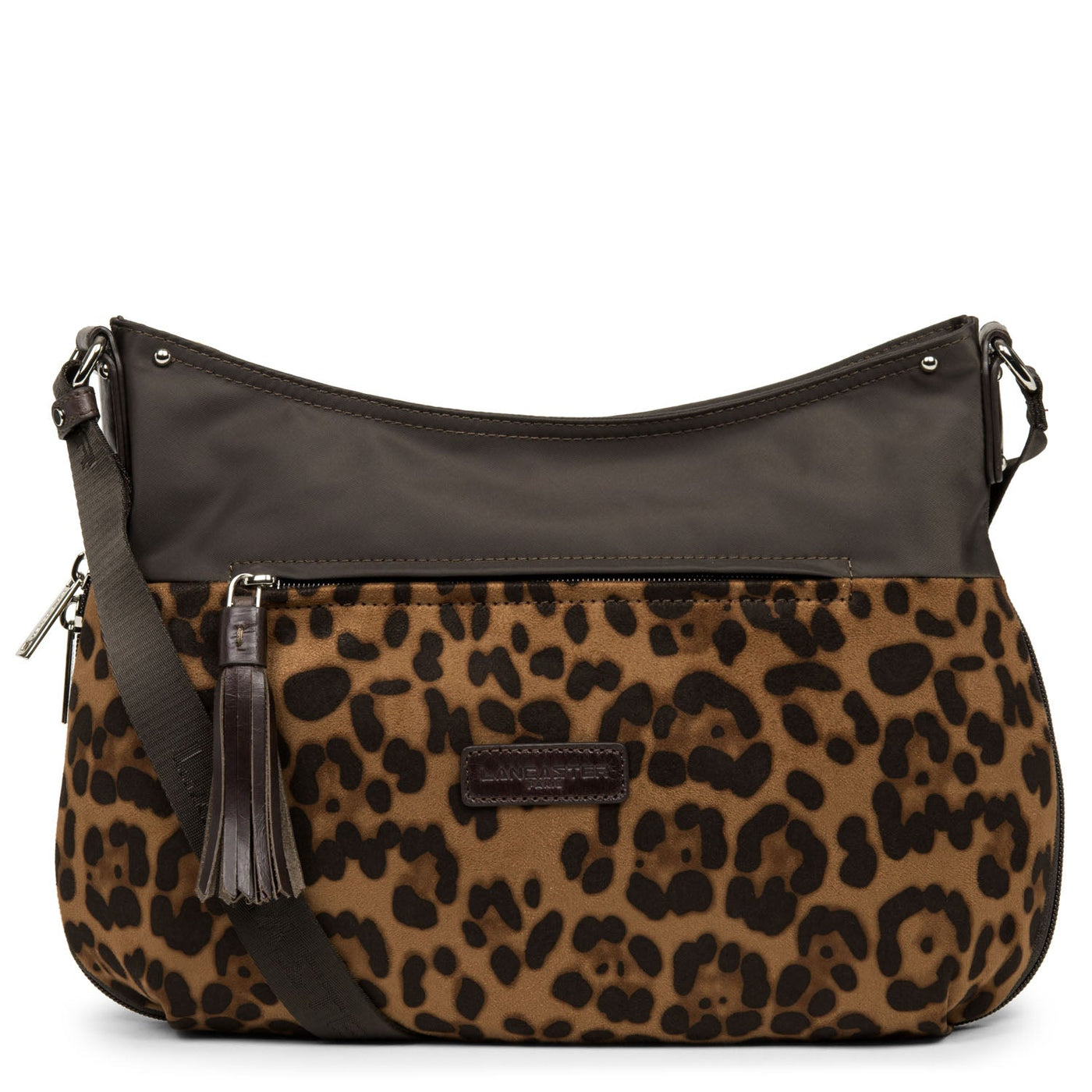 shoulder bag - basic pompon #couleur_marron-lopard