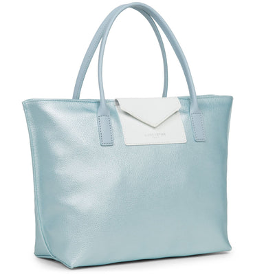 m handbag - maya #couleur_azur-blanc-bleu-cendre