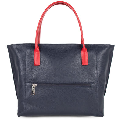 m handbag - maya #couleur_bleu-fonc-ecru-rouge