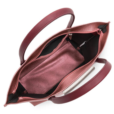 m handbag - maya #couleur_grenat-or-rose-raisin