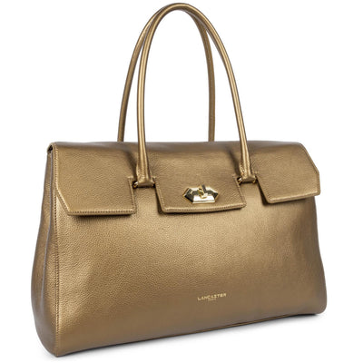 extra large tote bag - foulonné milano #couleur_gold-antic