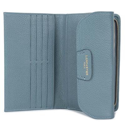 back to back organizer wallet - dune #couleur_bleu-argile