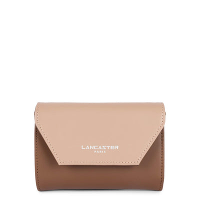 back to back wallet - smooth #couleur_vison-nude-fonc-marron