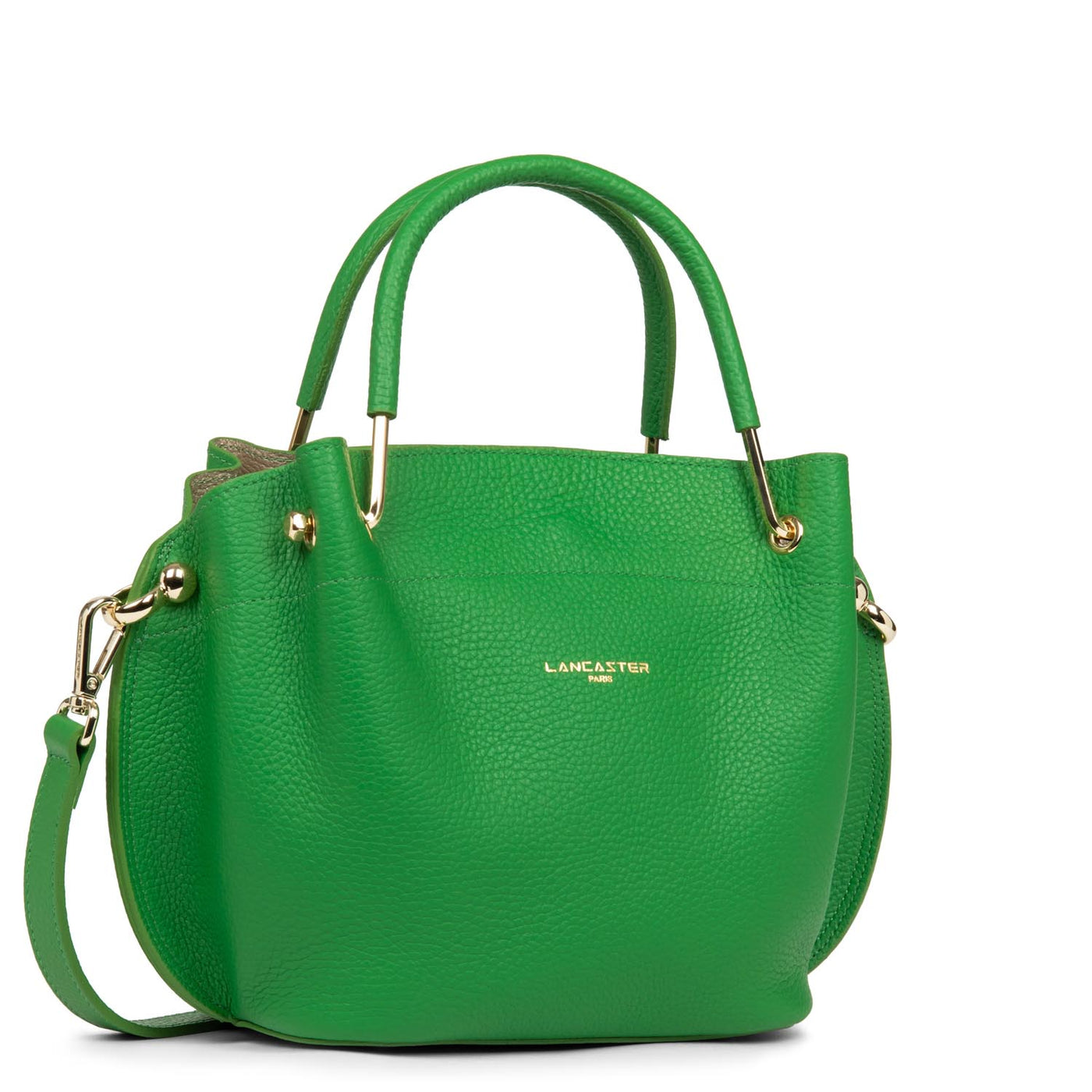 m handbag - foulonné double #couleur_gazon-in-champagne