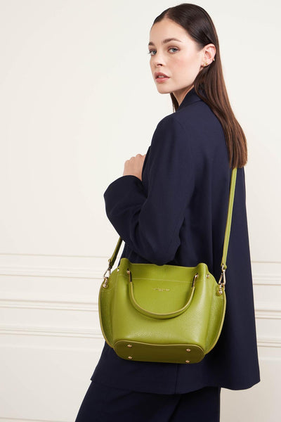 m handbag - foulonné double #couleur_olive-in-cleri