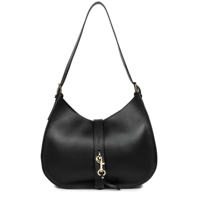 shoulder bag - foulonné double hook #couleur_noir-in-nude