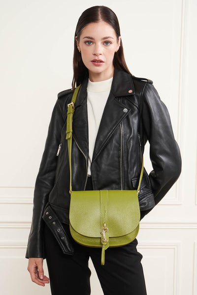 shoulder bag - foulonné double hook #couleur_olive-in-cleri