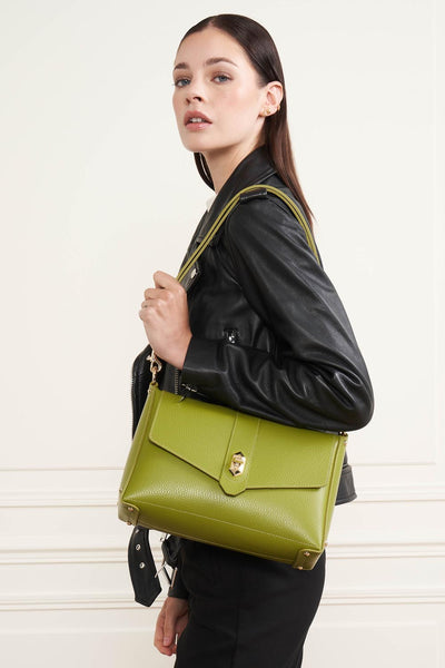 m crossbody bag - foulonné double #couleur_olive-in-cleri