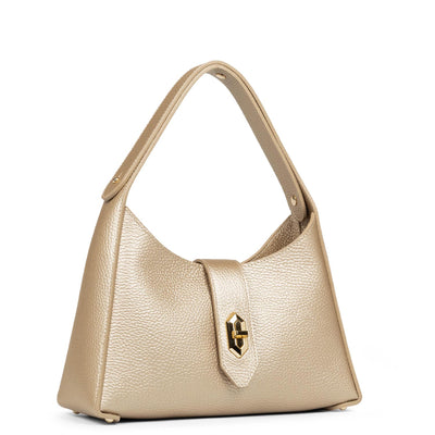 hobo bag - foulonné double #couleur_champagne-in-nude