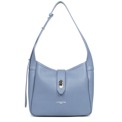 Small bucket bag - Top Double #couleur_bleu-cendre-in-argent