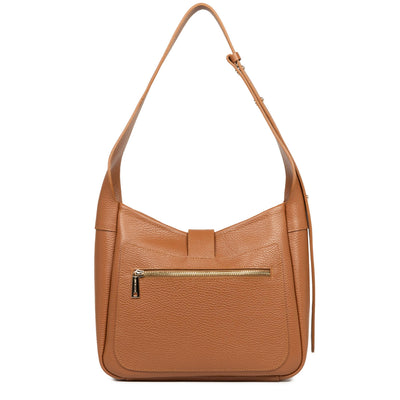 Small bucket bag - Top Double #couleur_camel-in-orange