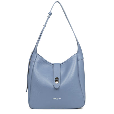 M bucket bag - Top Double #couleur_bleu-cendre-in-argent