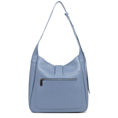 M bucket bag - Top Double #couleur_bleu-cendre-in-argent